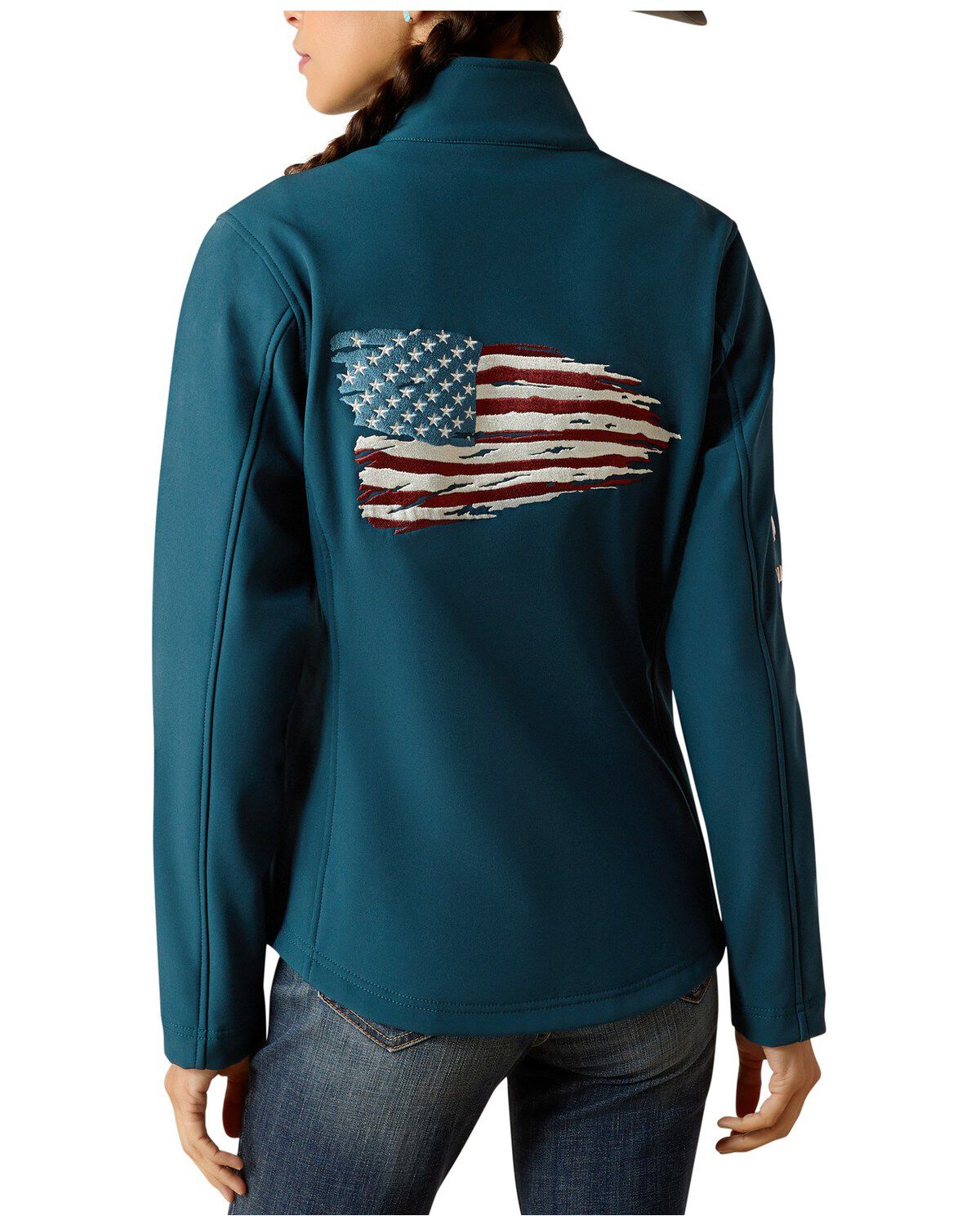 Ariat Women's New Team Patriot Softshell Jacket, Blue, hi-res