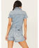 Image #4 - Rolla's X AC/DC Women's Light Wash Lightening Short Sleeve Button-Down Denim Romper, Light Wash, hi-res