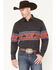 Image #1 - Wrangler Men's Horse Border Long Sleeve Snap Western Shirt, Black, hi-res