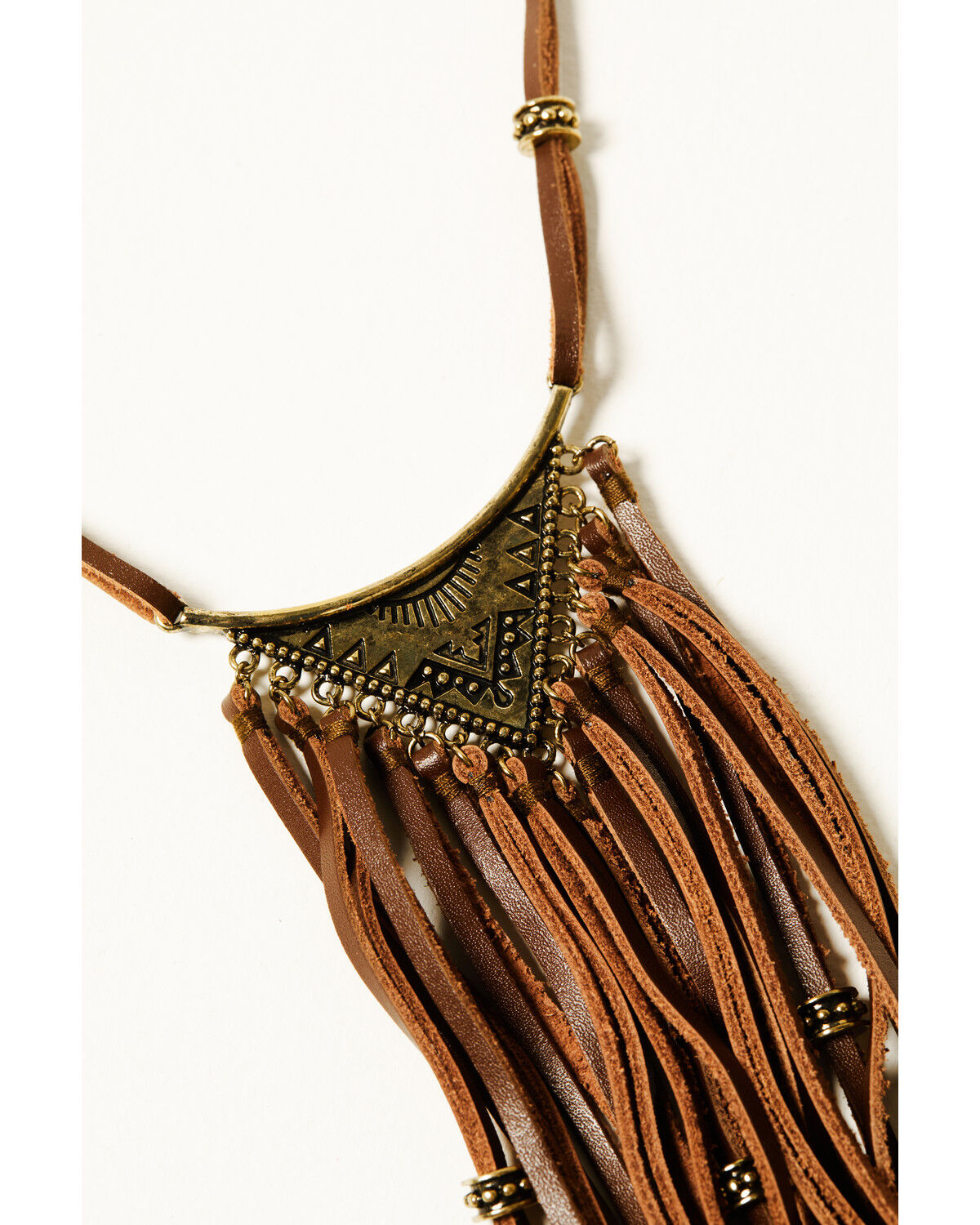 Image #2 - Shyanne Women's Mystic Valley Leather Fringe Necklace, Gold, hi-res