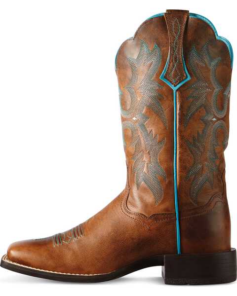 Ariat Women's Tombstone Western Boots - Broad Square Toe, Brown, hi-res