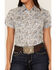 Rough Stock by Panhandle Women's Floral Print Short Sleeve Snap Western Shirt, Ivory, hi-res