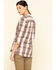Image #2 - Carhartt Women's Plaid Print Relaxed Fit Midweight 3/4 Sleeve Button-Down Work Shirt, Wine, hi-res