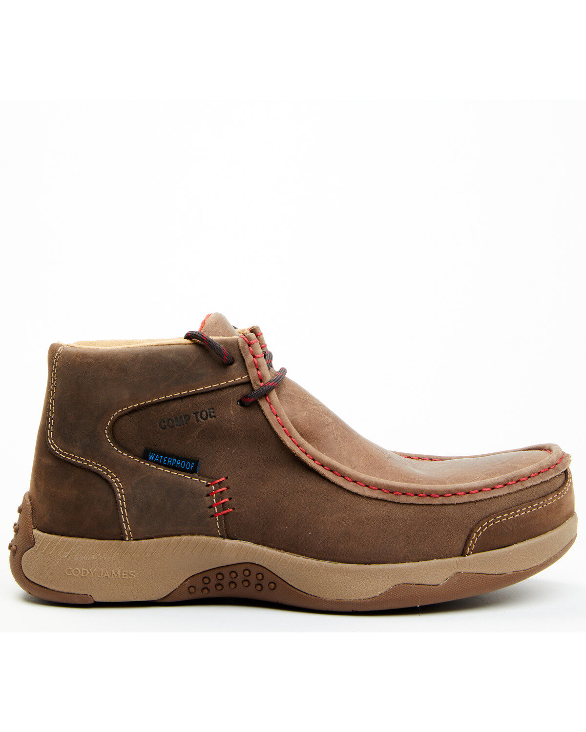 Image #2 - Cody James Men's Wallabee Moc Toe Work Shoes - Composite Toe, Brown, hi-res