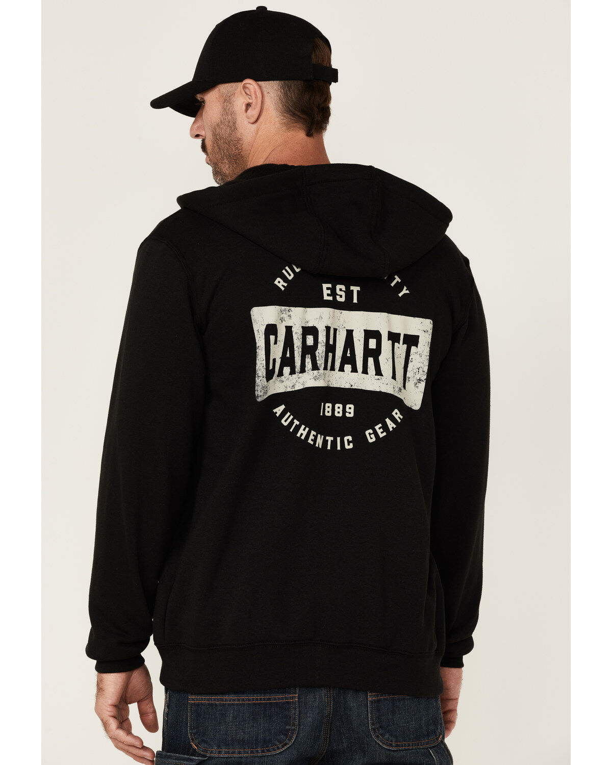 Carhartt Men's Authentic Gear Graphic Midweight Zip-Front Hooded Sweatshirt