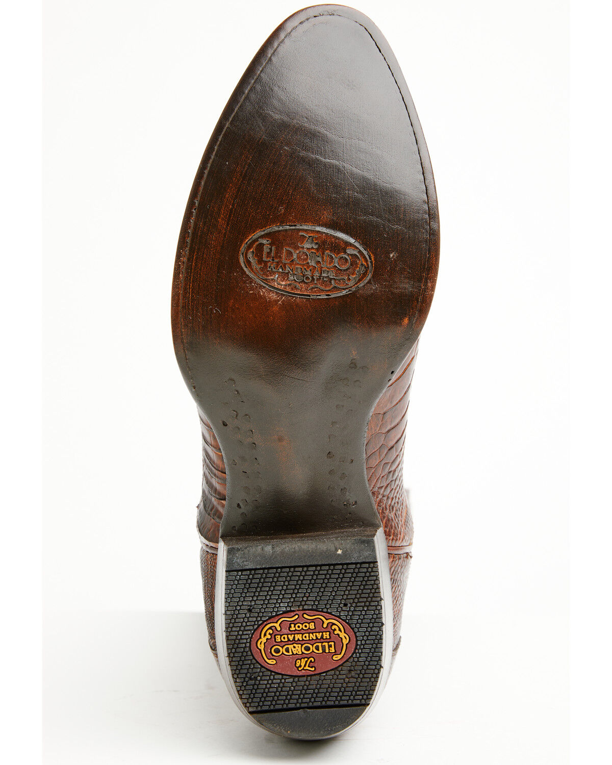 Image #7 - El Dorado Men's Ostrich Leg Brass Western Boots - Round Toe, Bronze, hi-res