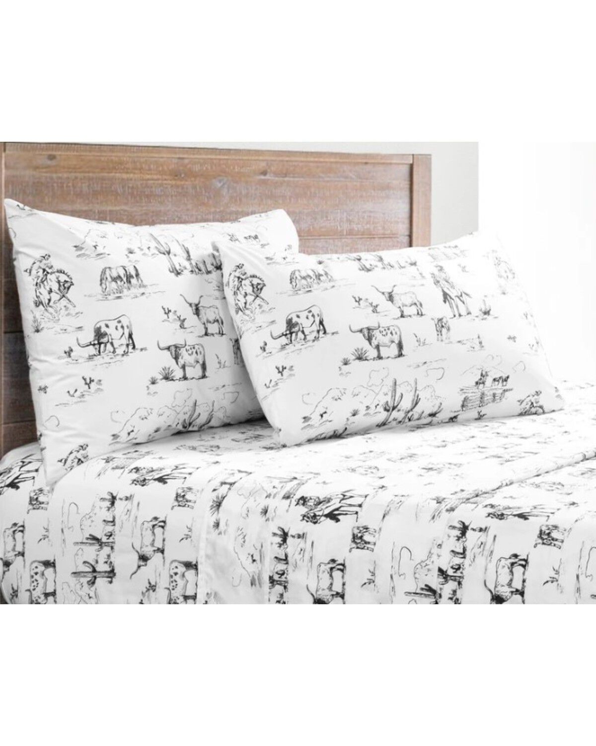 HiEnd Accents 200TC Cotton Ranch Life 4 Piece Sheet Set - Queen Size, Multi, hi-res