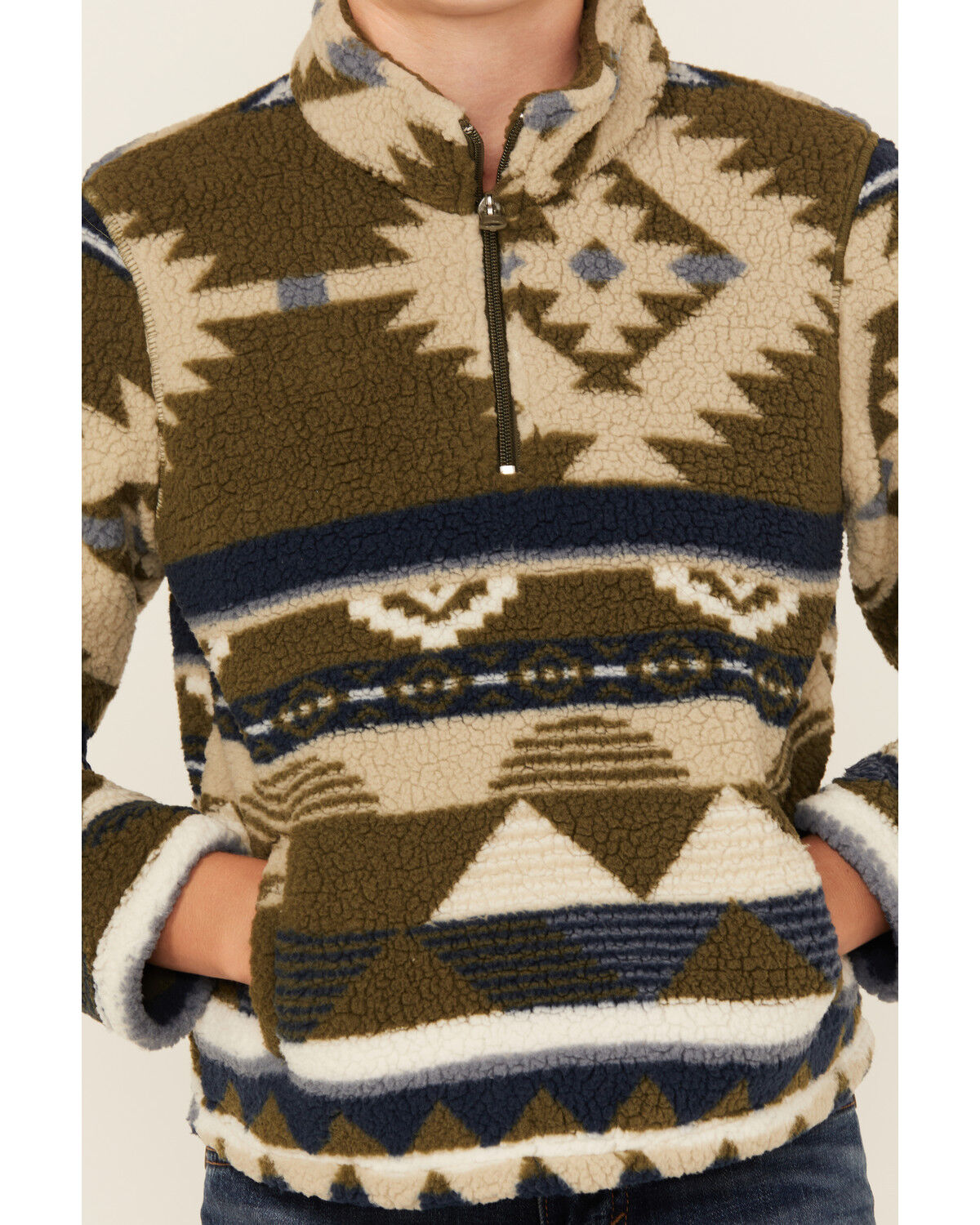 Image #3 - Wrangler Boys Southwestern Print Sherpa Pullover, , hi-res