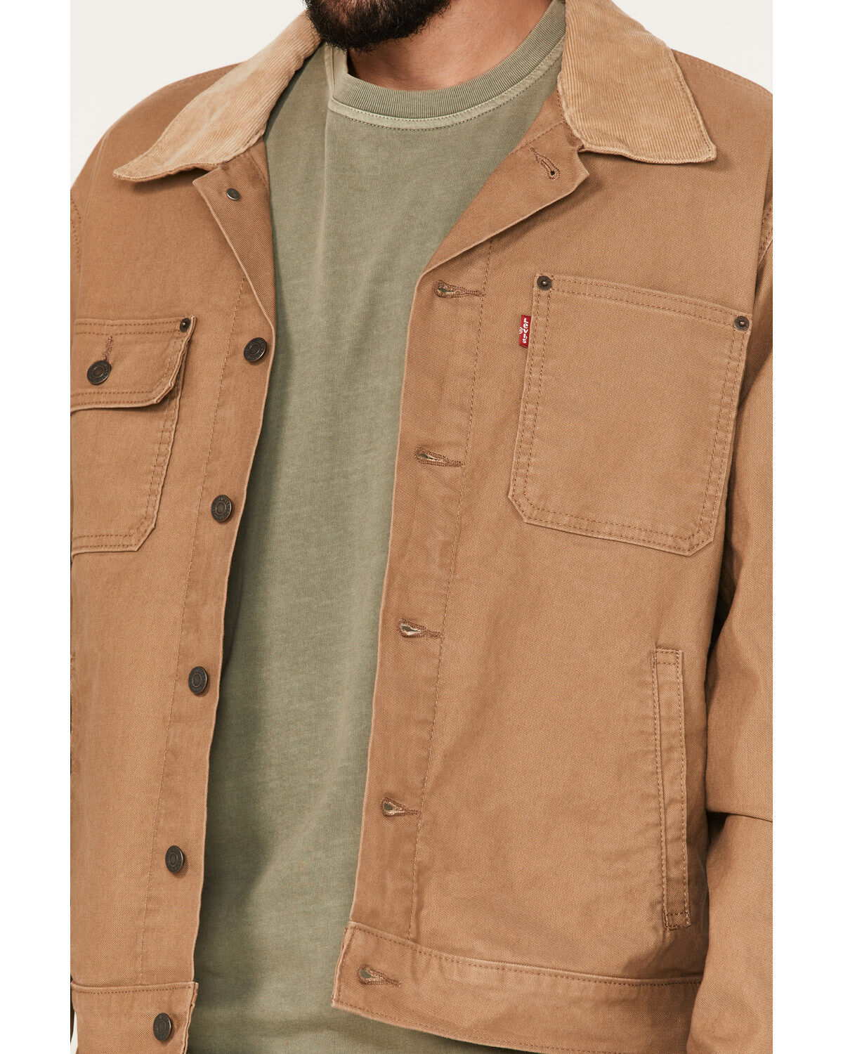 Image #3 - Levi's Men's Stock Trucker Jacket, Tan, hi-res