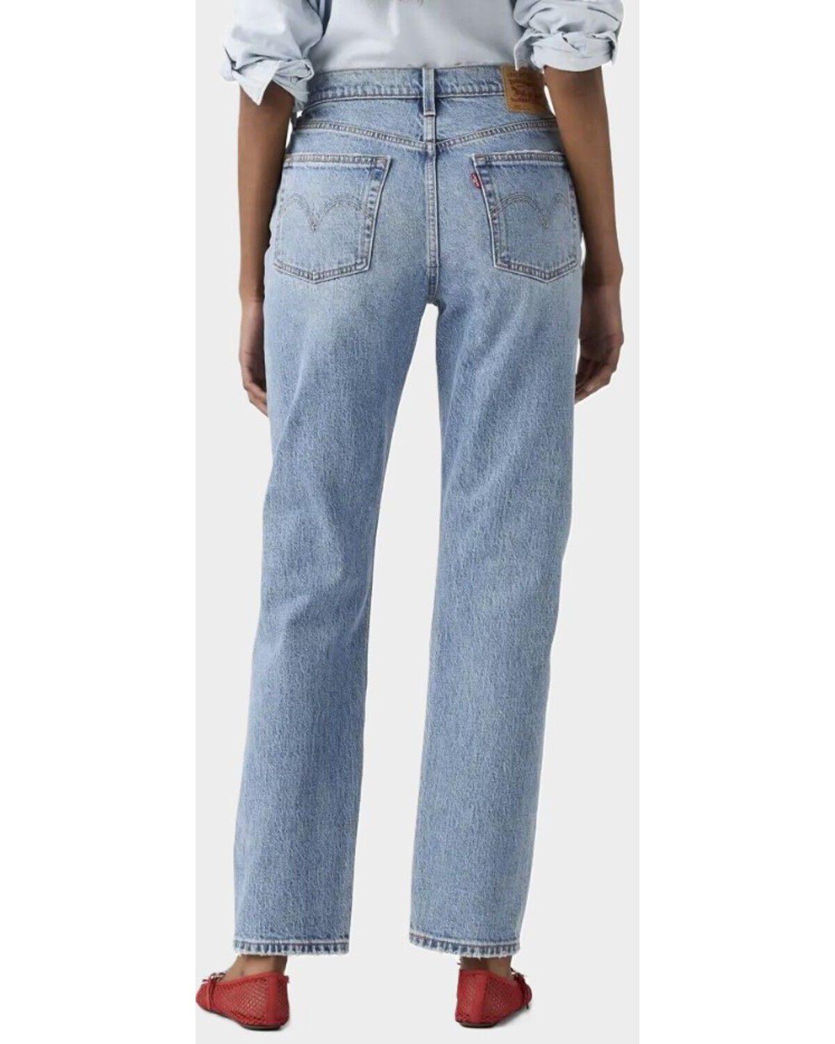 Image #2 - Levi's Women's 501 Medium Wash High Rise Straight Stretch Denim Jeans, Medium Wash, hi-res