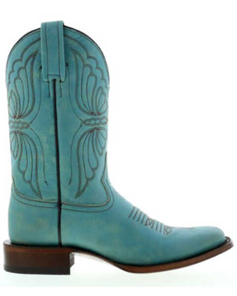 Caborca Silver by Liberty Black Women's Tessa Butterfly Embroidered Western Boots - Square Toe, Turquoise, hi-res