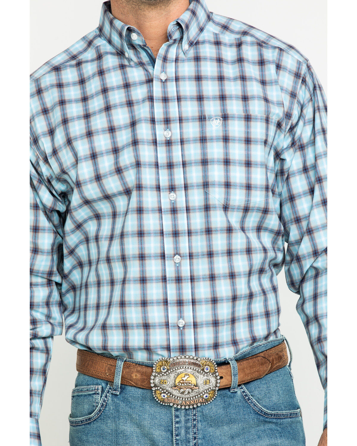 Image #4 - Ariat Men's Lathrop Multi Plaid Long Sleeve Western Shirt , , hi-res