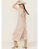 Image #4 - Yura Women's Short Sleeve Ruffle Hem Maxi Dress, Pink, hi-res