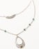 Shyanne Women's Mystic Summer Layered Teardrop & Feather Necklace, Silver, hi-res
