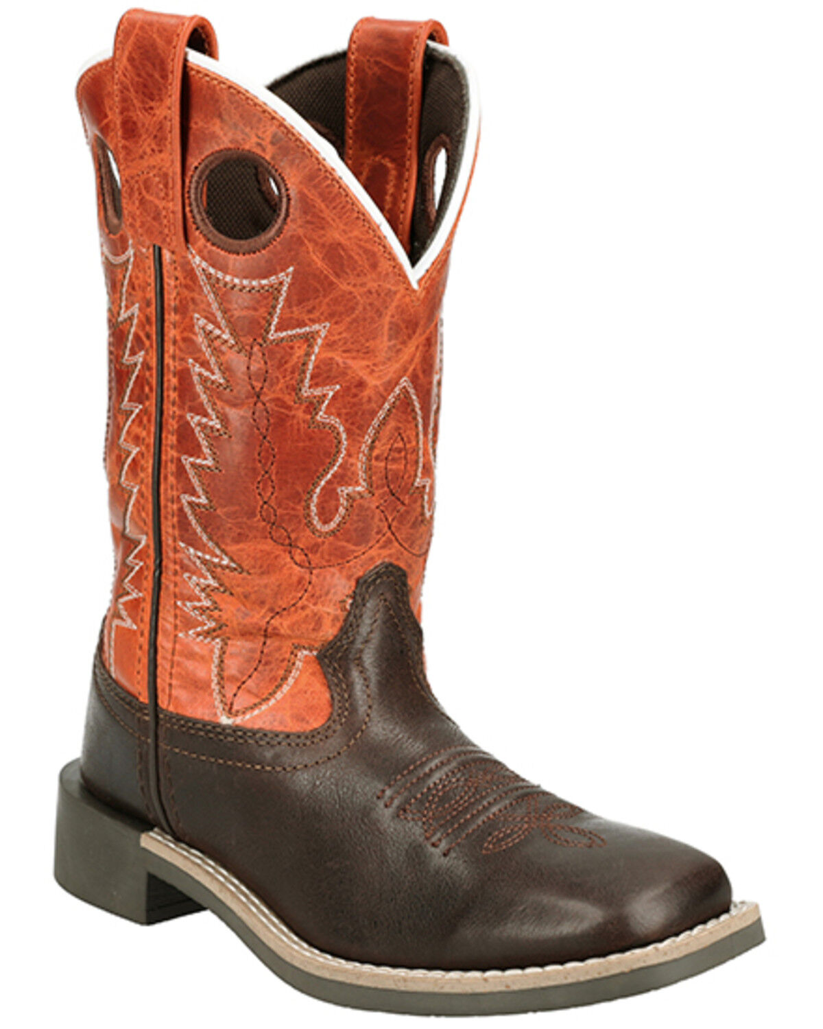 Image #1 - Smoky Mountain Little Boys' Dusty Western Boots - Broad Square Toe, Chocolate, hi-res