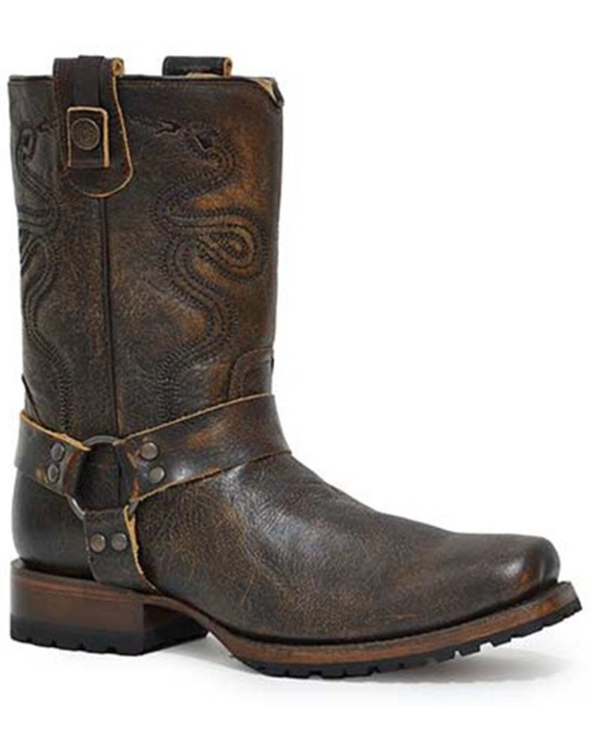Roper Men's Biker CCS Rider Performance Western Boots - Biker Toe, Brown, hi-res