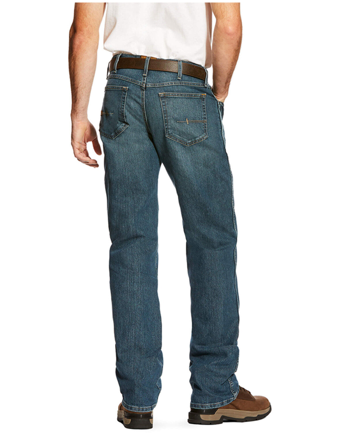 Image #3 - Ariat Men's Rebar M4 Low Rise Boot Cut Jeans, Denim, hi-res