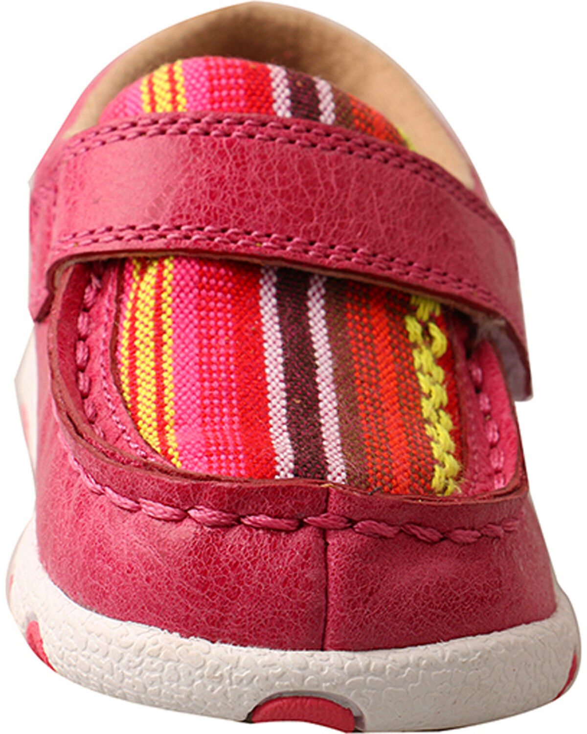 Image #4 - Twisted X Infant Girls' Pink Serape Canvas Driving Moc Shoes , , hi-res