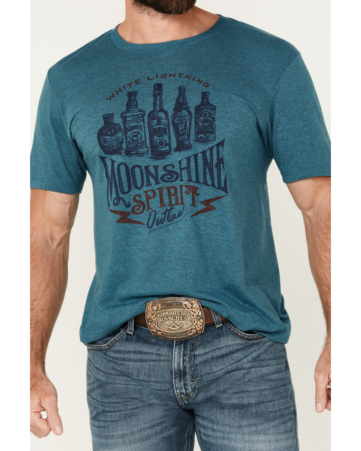 Image #2 - Moonshine Spirit Men's White Lightning Short Sleeve Graphic T-Shirt, Light Grey, hi-res