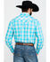 Image #2 - Wrangler Men's Turquoise Logo Large Plaid Long Sleeve Western Shirt , , hi-res