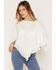 Image #1 - Wild Moss Women's Ruffle Trim Poncho, White, hi-res