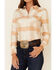 Shyanne Women's Plaid Print Long Sleeve Button Down Western Core Shirt , Pecan, hi-res