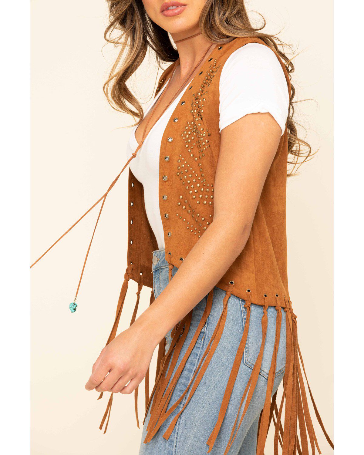Image #4 - Fornia Women's Studded Fringe Vest, , hi-res