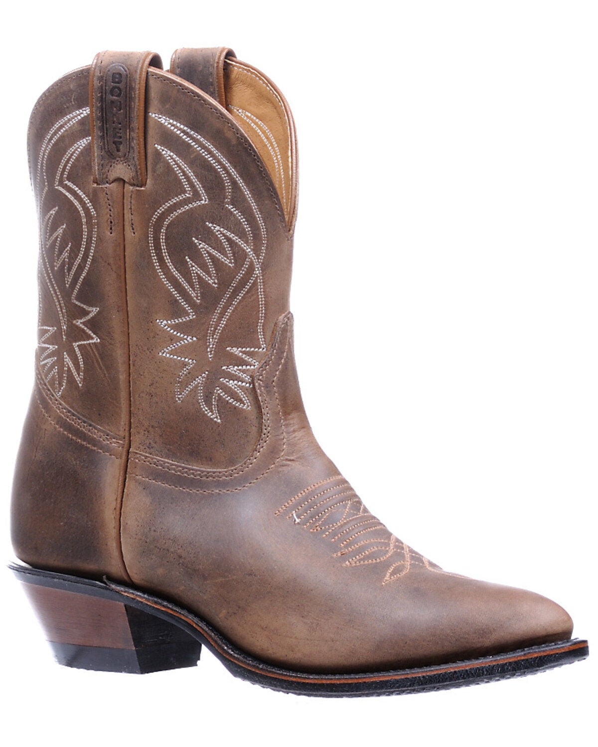 Image #1 - Boulet Women's Shaft Embroidery Western Boots - Round Toe, Dark Brown, hi-res