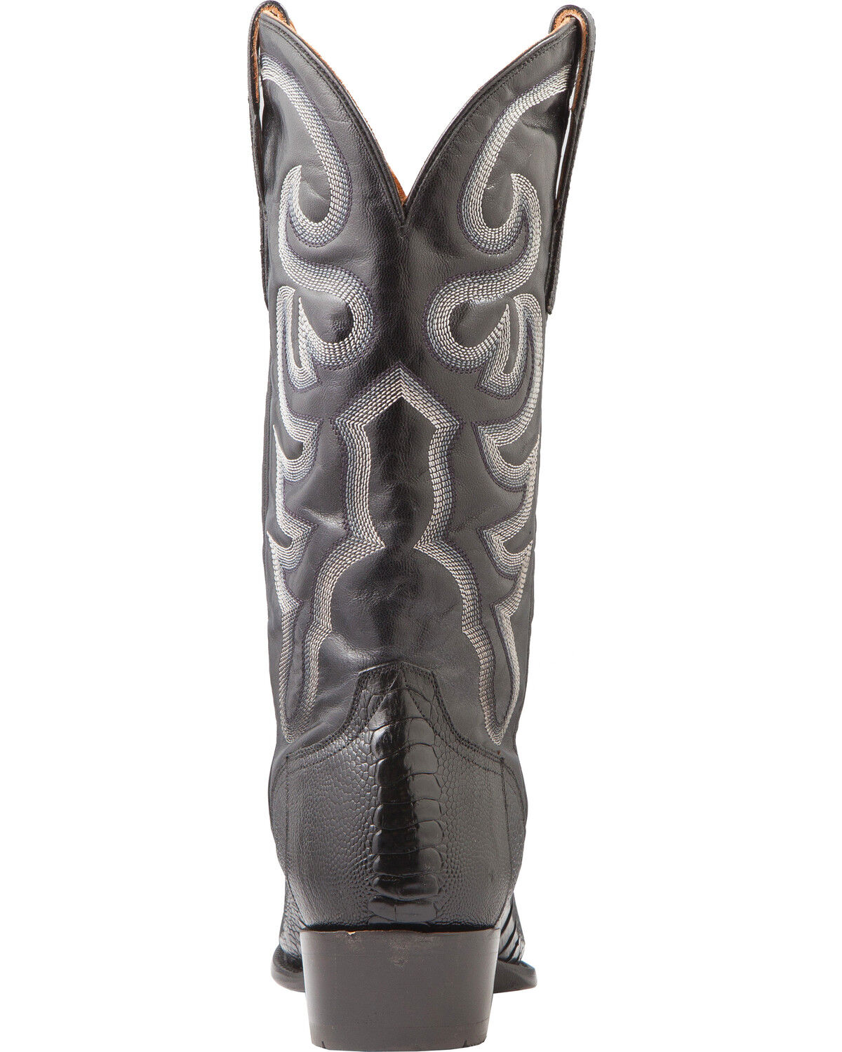 Image #7 - El Dorado Men's Handmade Ostrich Leg Western Boots - Round Toe, Black, hi-res