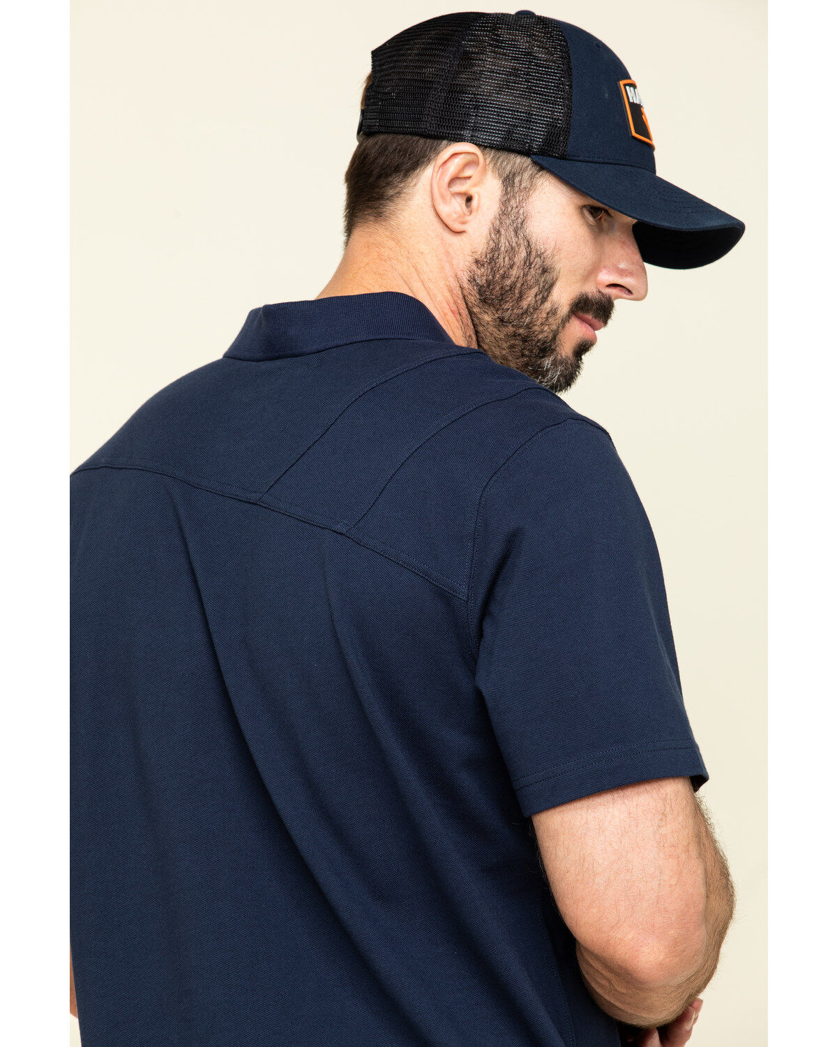 Image #5 - Hawx Men's Navy Miller Pique Short Sleeve Work Polo Shirt - Tall, , hi-res