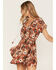 Image #2 - Shyanne Women's Floral Print Ruffle Dress, Chestnut, hi-res