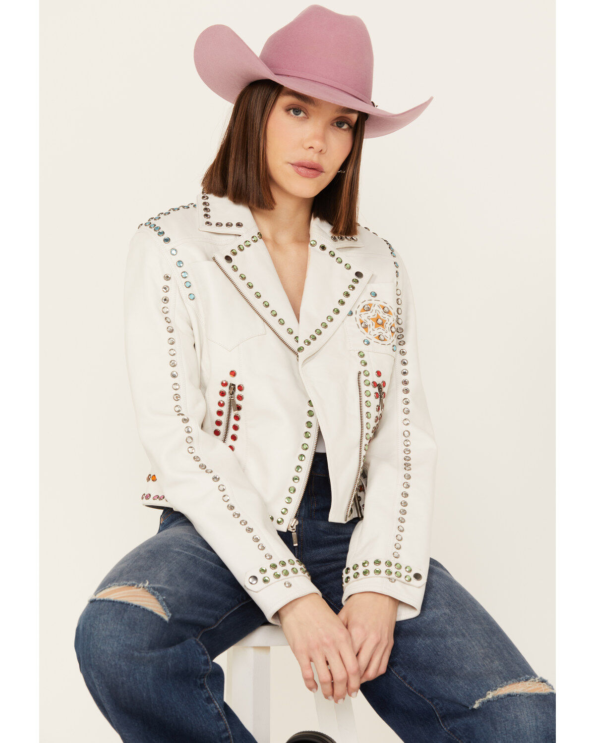 Image #2 - Double D Ranch Women's Hay Babies Studded Jacket, Cream, hi-res