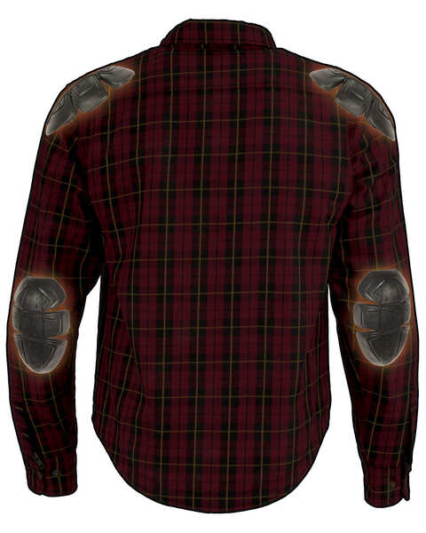 Milwaukee Performance Men's Aramid Reinforced Checkered Flannel Long Sleeve Biker Shirt, Black/red, hi-res