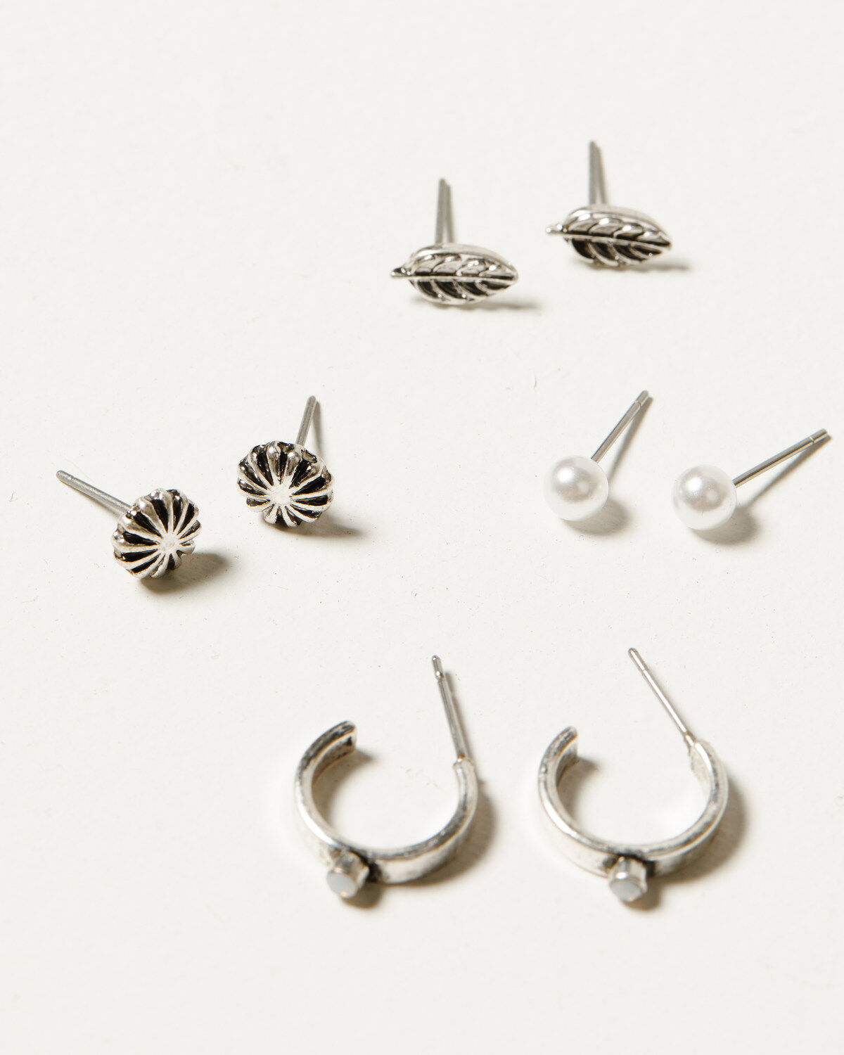 Image #2 - Shyanne Women's Delicate Pastel Stone Multi Earring Set - 12 Piece, Silver, hi-res