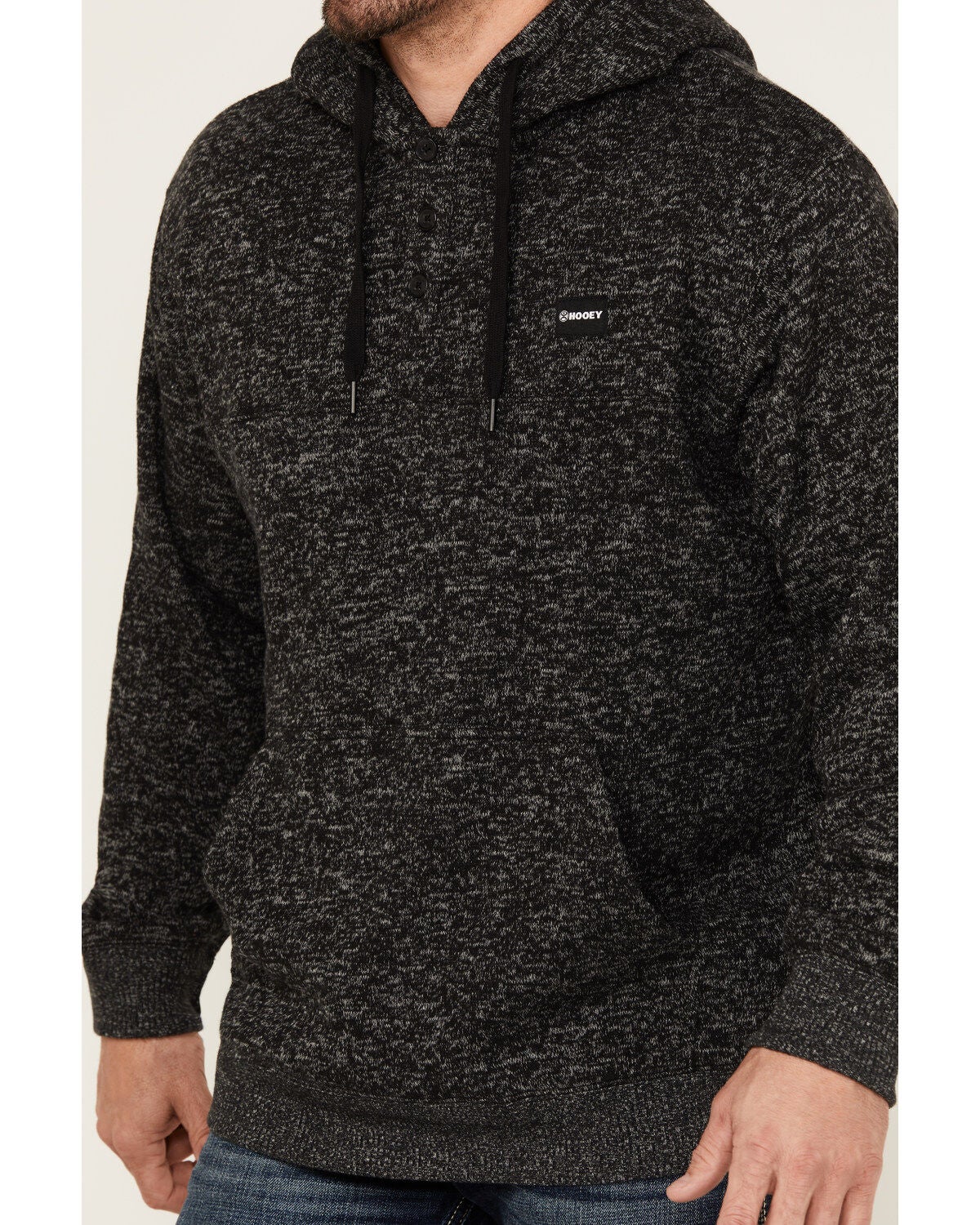 Image #3 - Hooey Men's Jimmy Speckled Henley Hooded Pullover, , hi-res