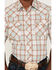 Wrangler Retro Men's Plaid Short Sleeve Snap Western Shirt , Brown, hi-res