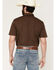 Image #4 - Gibson Trading Co Men's Solid Short Sleeve Snap Western Shirt, Dark Brown, hi-res