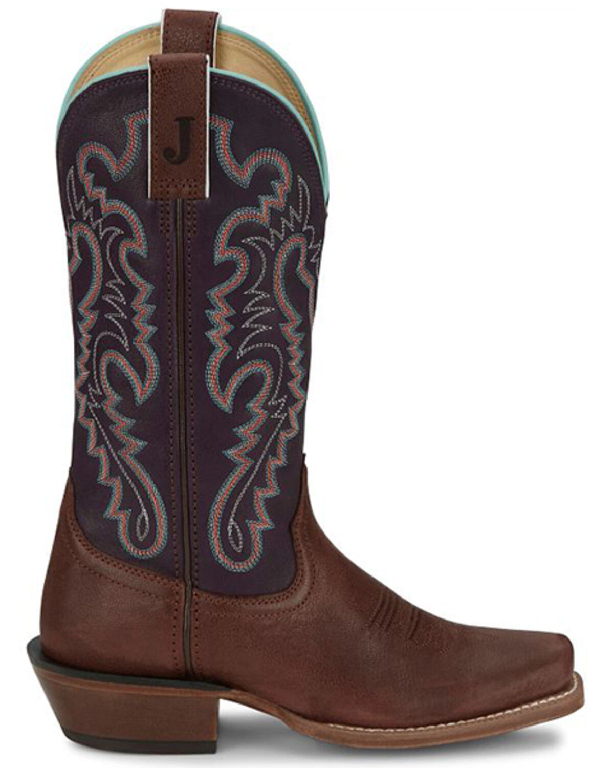 Image #2 - Justin Women's Breaking News Tall Western Boots - Square Toe, Dark Brown, hi-res