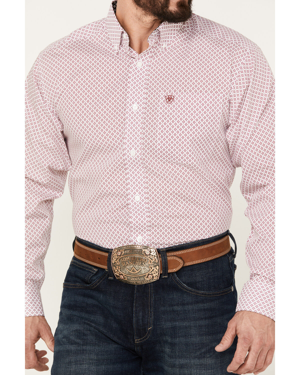 Image #3 - Ariat Men's Oakly Classic Fit Long Sleeve Button Down Western Shirt, , hi-res