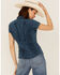 Image #3 - Scully Women's Cap Sleeve Cantina Shirt, Dark Blue, hi-res