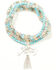 Image #1 - Lainey Wilson Women's Beaded Charm Cross Necklace, Silver, hi-res