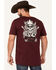 Moonshine Spirit Men's Cross Guitars Short Sleeve Graphic T-Shirt, Burgundy, hi-res