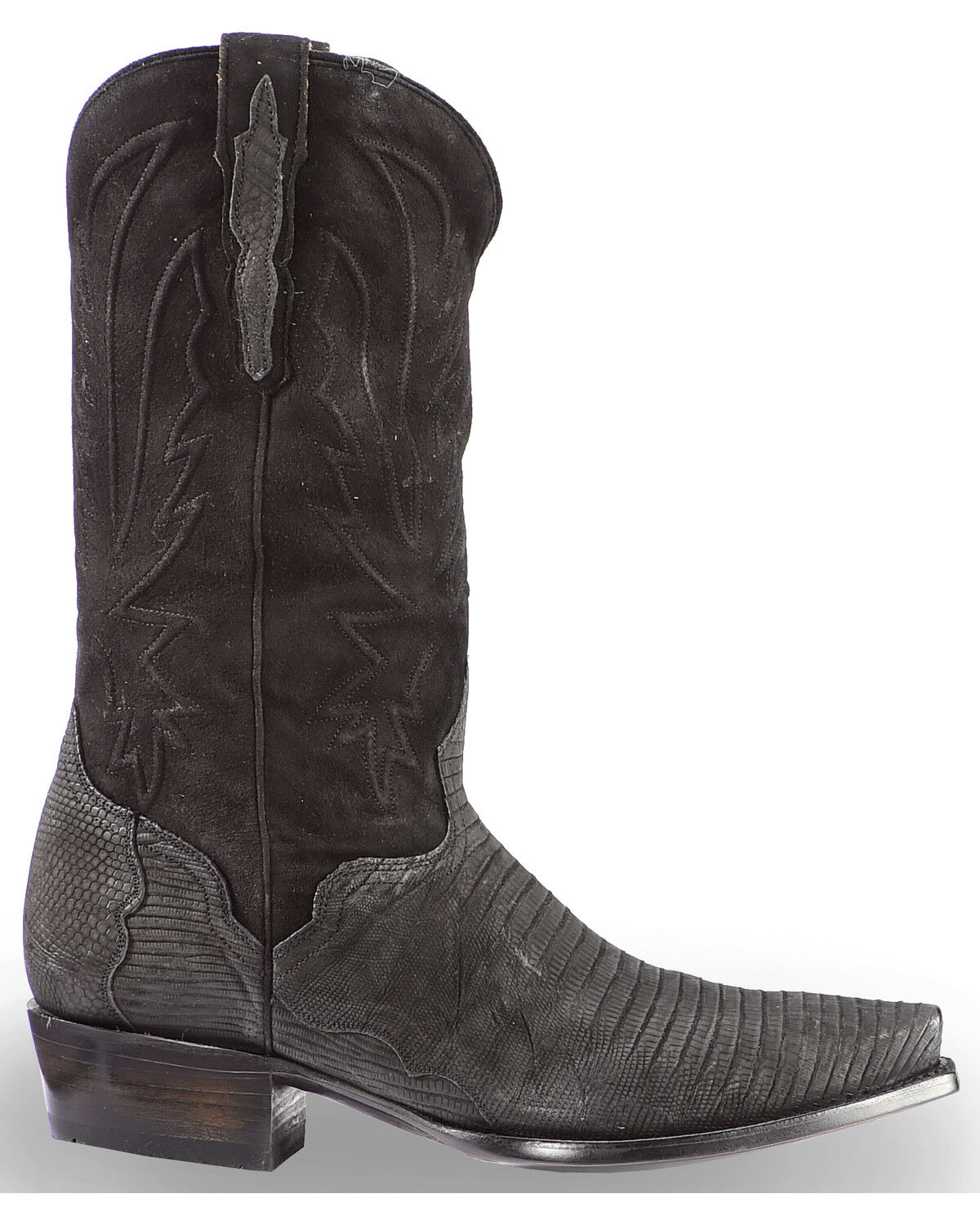 Image #2 - El Dorado Men's Handmade Lizard Black Western Boots - Snip Toe , , hi-res