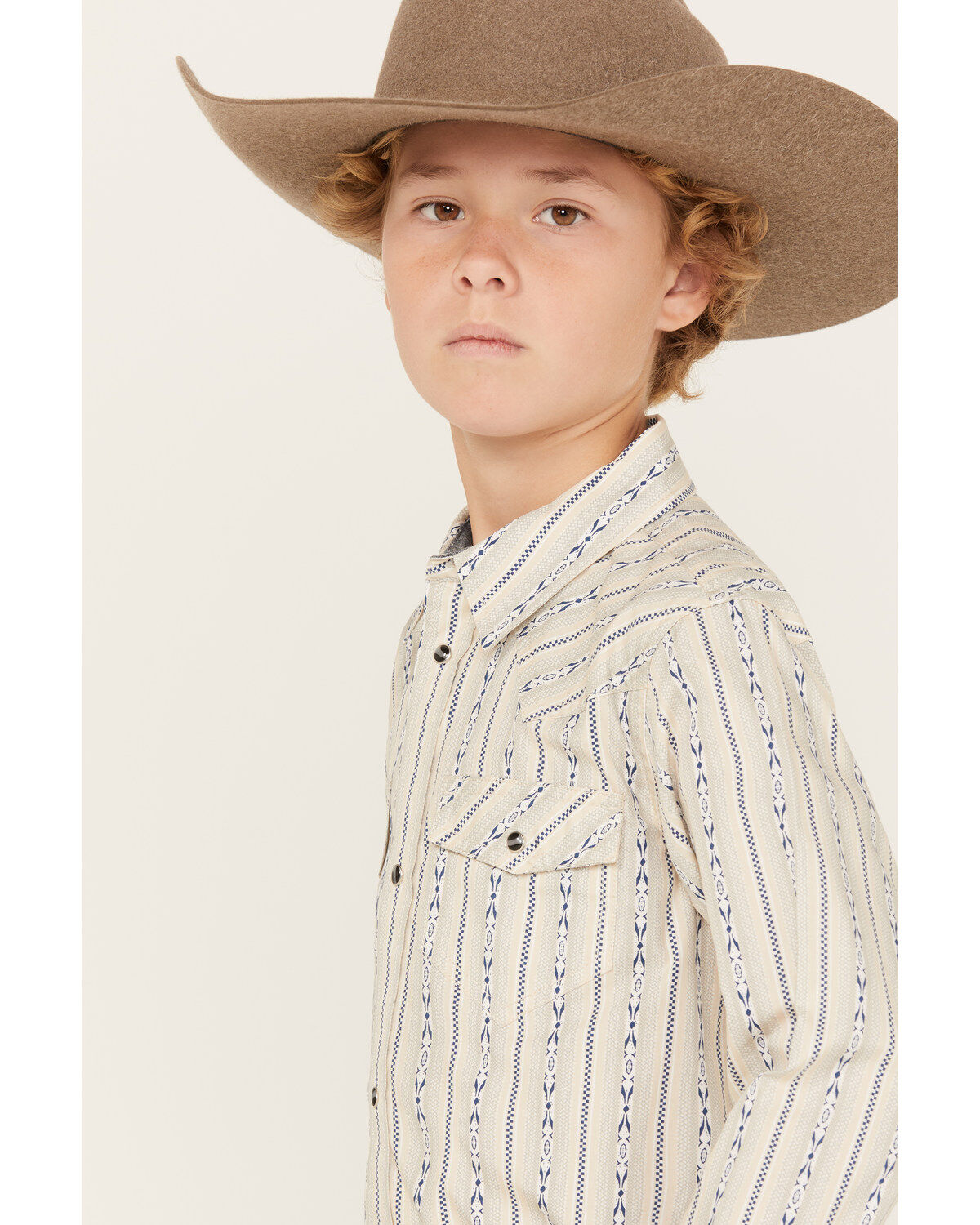 Image #2 - Cody James Boys' Striped Long Sleeve Snap Western Shirt, , hi-res