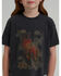 Image #2 - Wrangler X Lainey Wilson Girls' Watercolor Horse Short Sleeve Oversized Graphic Tee, Brown, hi-res