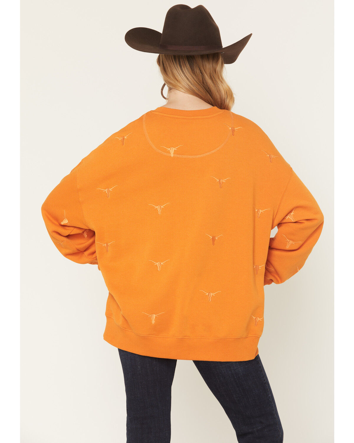 Image #4 - Gameday Women's Texas Longhorns Embroidered Crewneck, Orange, hi-res
