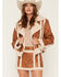 Image #1 - Show Me Your Mumu Women's Laurel Canyon Sherpa Faux Leather Jacket, Cognac, hi-res