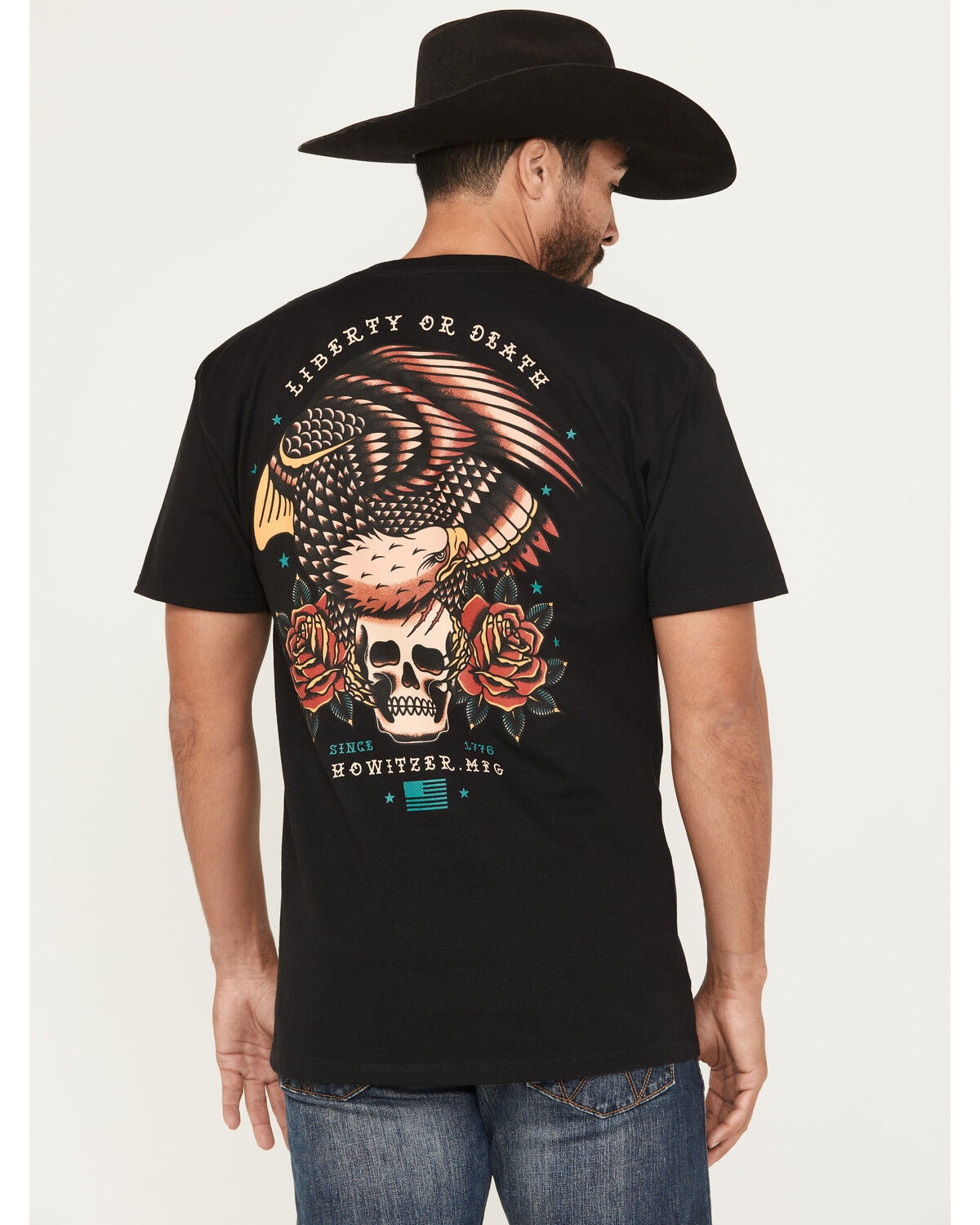 Howitzer Men's Liberty or Death Short Sleeve Graphic T-Shirt, Black, hi-res