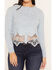 Image #3 - Lovestitch Women's Lace Sweater, Blue, hi-res