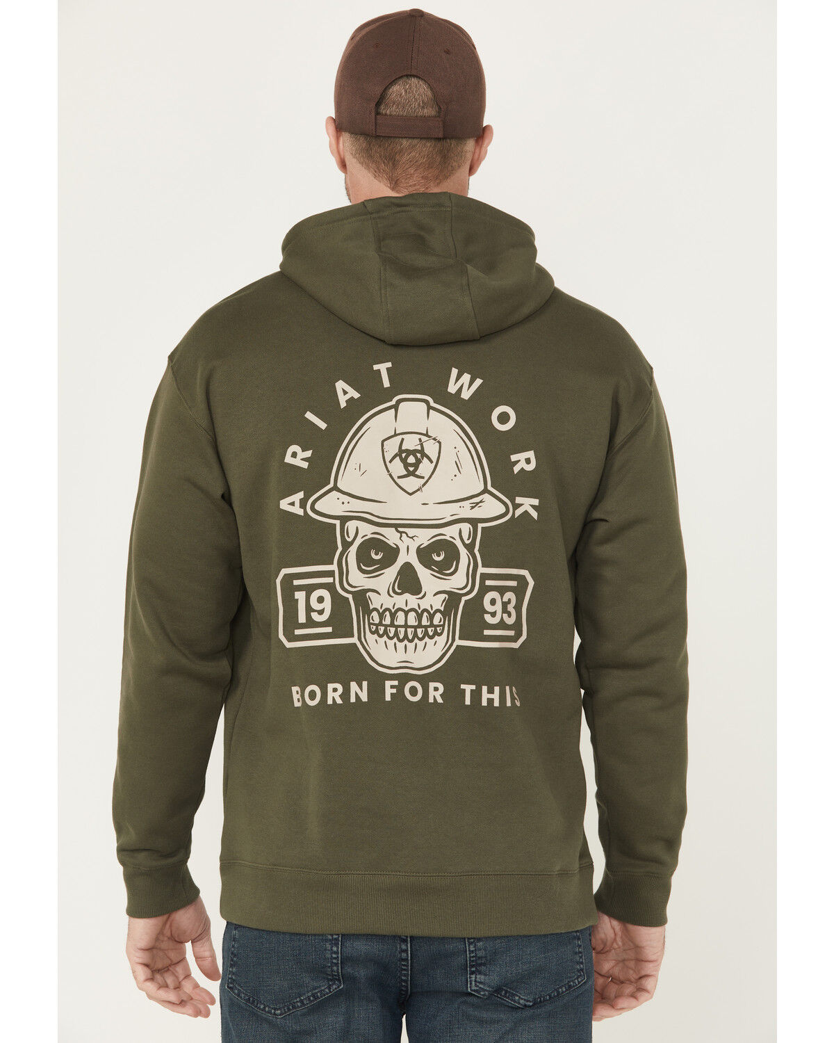 Image #1 - Ariat Men's Rebar Workman Hardhead Hooded Sweatshirt, Green, hi-res